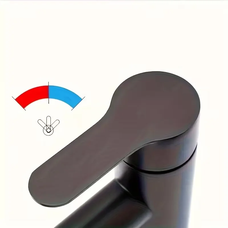 A Black 304 Stainless Steel Bathroom Faucet for Hot And Cold Water, Suitable for Washbasins And Sinks in The Bathroom