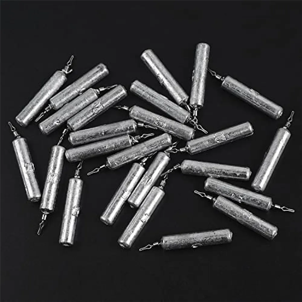 Drop Shot Fishing Weights Skinny Sinkers with Barrel Swivels Cylinder Pencil Weight Wacky rigs for Trout Bass Fishing Tackle
