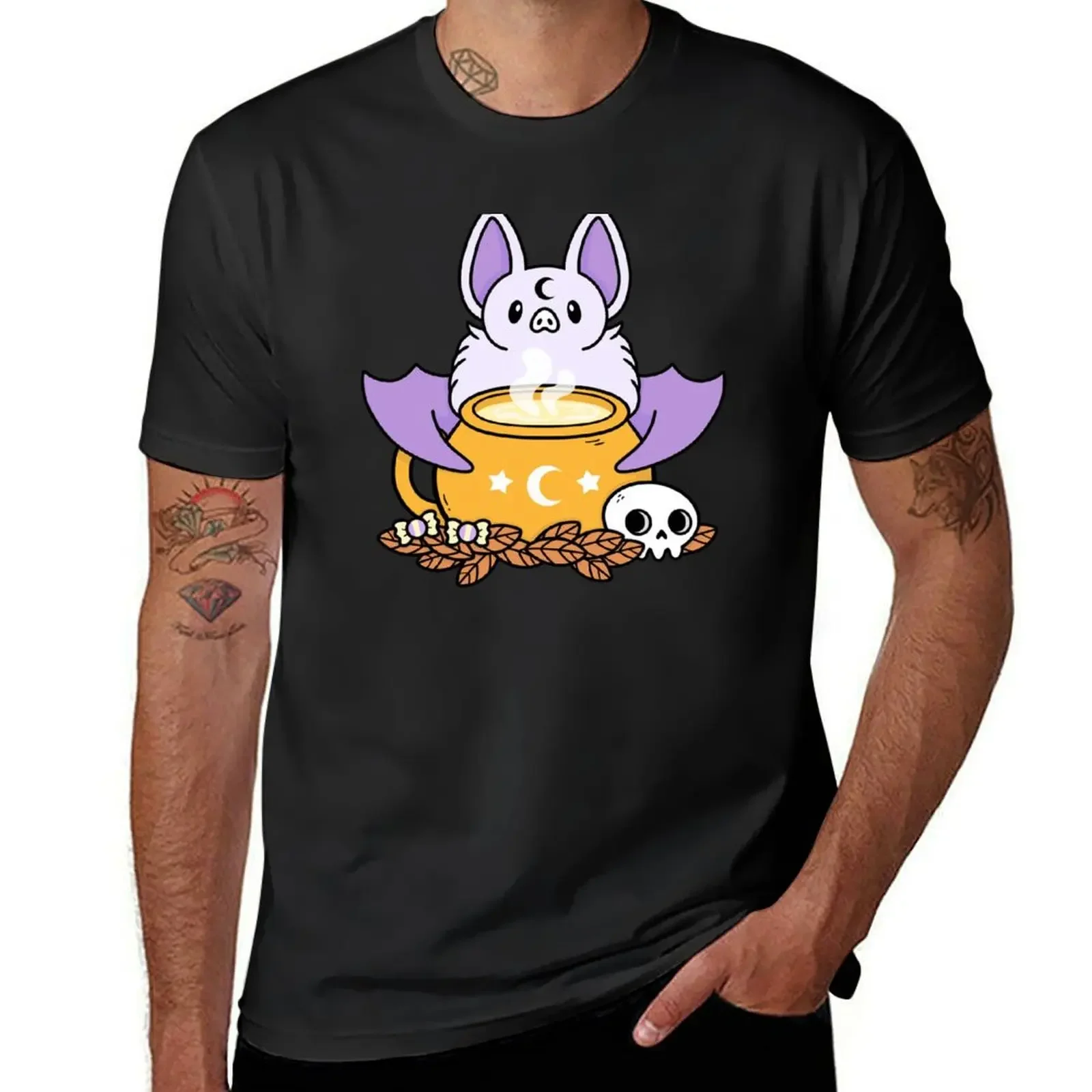 Spooky Cute Halloween Bat Nikury T-Shirt vintage anime shirt plain t shirt men 100℅ cotton