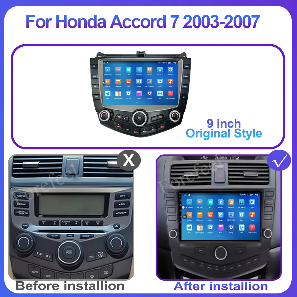 7862 BT GPS Carplay Android 13 For Honda Accord 7 2003-2007 Car Auto Stereo 2 DIN Head Unit Player Multimeida Player Autoradi