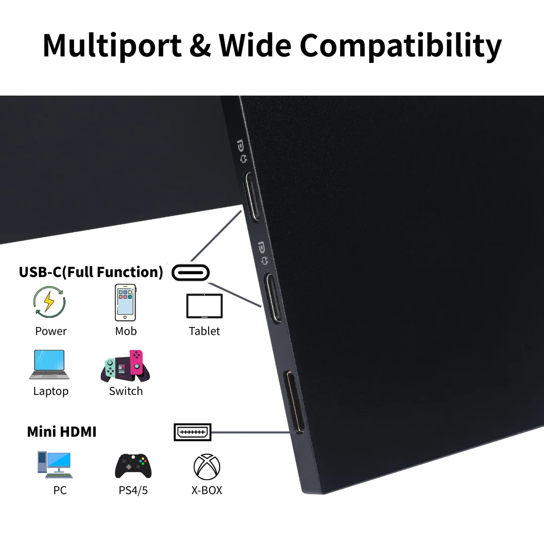 Touched Portable 14 Inch FHD TFT Laptop Display Mini  & Type C Interface Extended Screen Monitor
