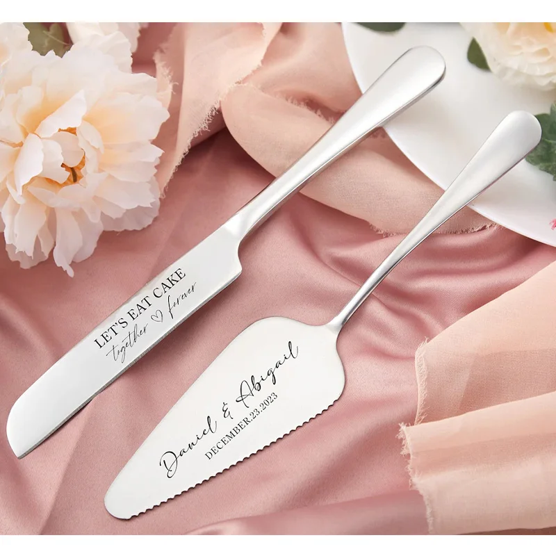 Personalized Customized Cake Knife Serving Set Engraved Cake Knife & Shovel Birthday Gift Wedding Party Decoration Cake Cutter