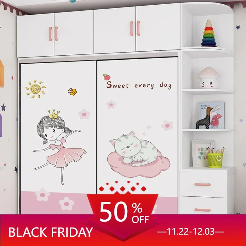 Shelves Children's Wardrobes Bedroom Dressers Mobile Wardrobes Closet Organizer Hangers Penderie Enfant Home Furniture CY50CW