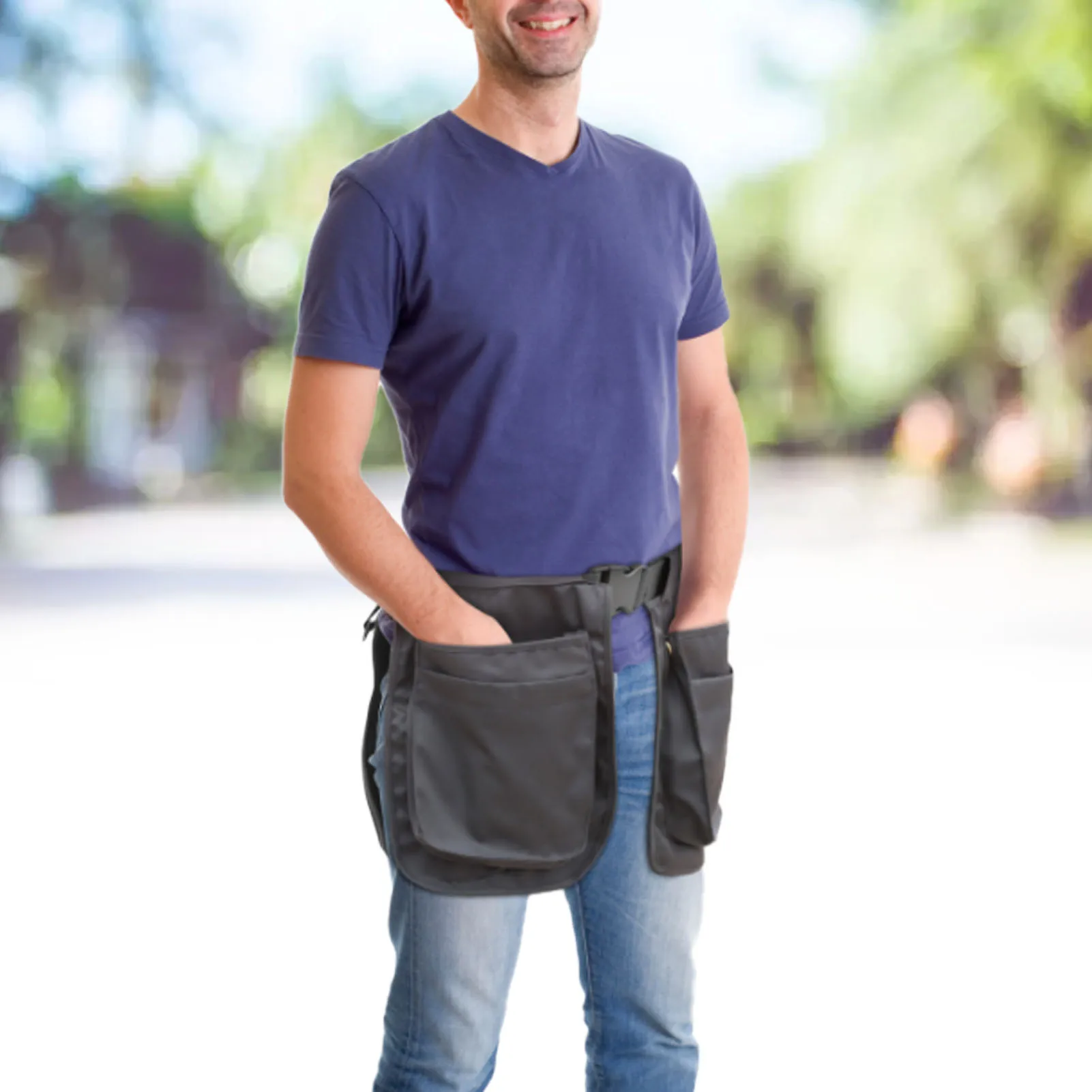 

ZK20 Фартук Поясной чехол с пластиковой пряжкой и несколькими карманами Серверные фартуки для мужчин и женщин Черный