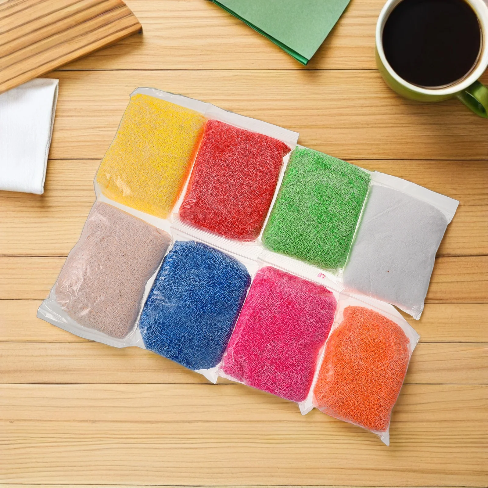 طين للأطفال 8 أكياس طين ندفة الثلج متعدد الألوان للحرف اليدوية مستلزمات النمذجة الجافة الهوائية الناعمة غير اللاصقة للأطفال #5