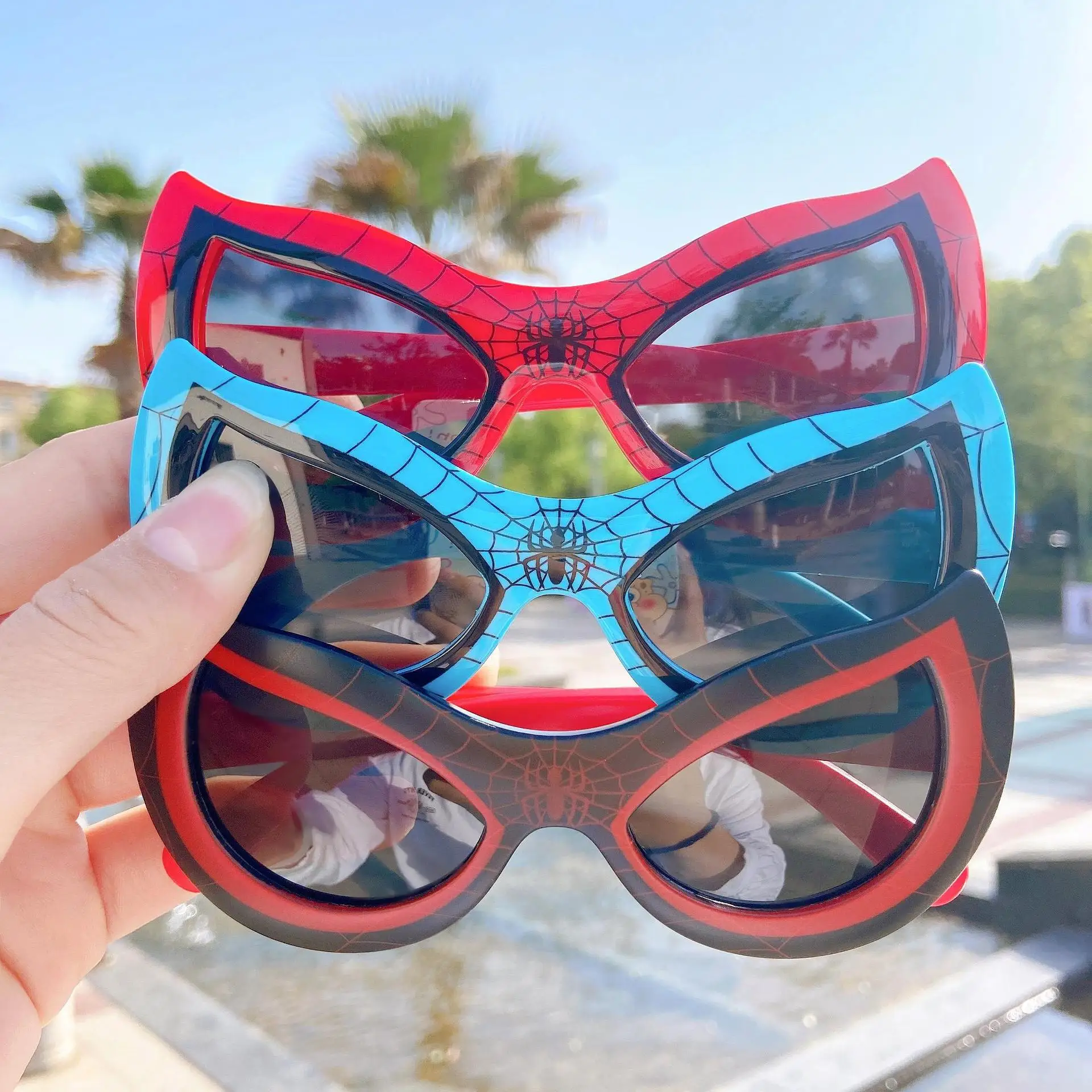 Disney Spiderman Sunglasses Plastic Action Toys Figure Anime Spider Cartoon Fashion Sunglasses Cute Gifts For kids