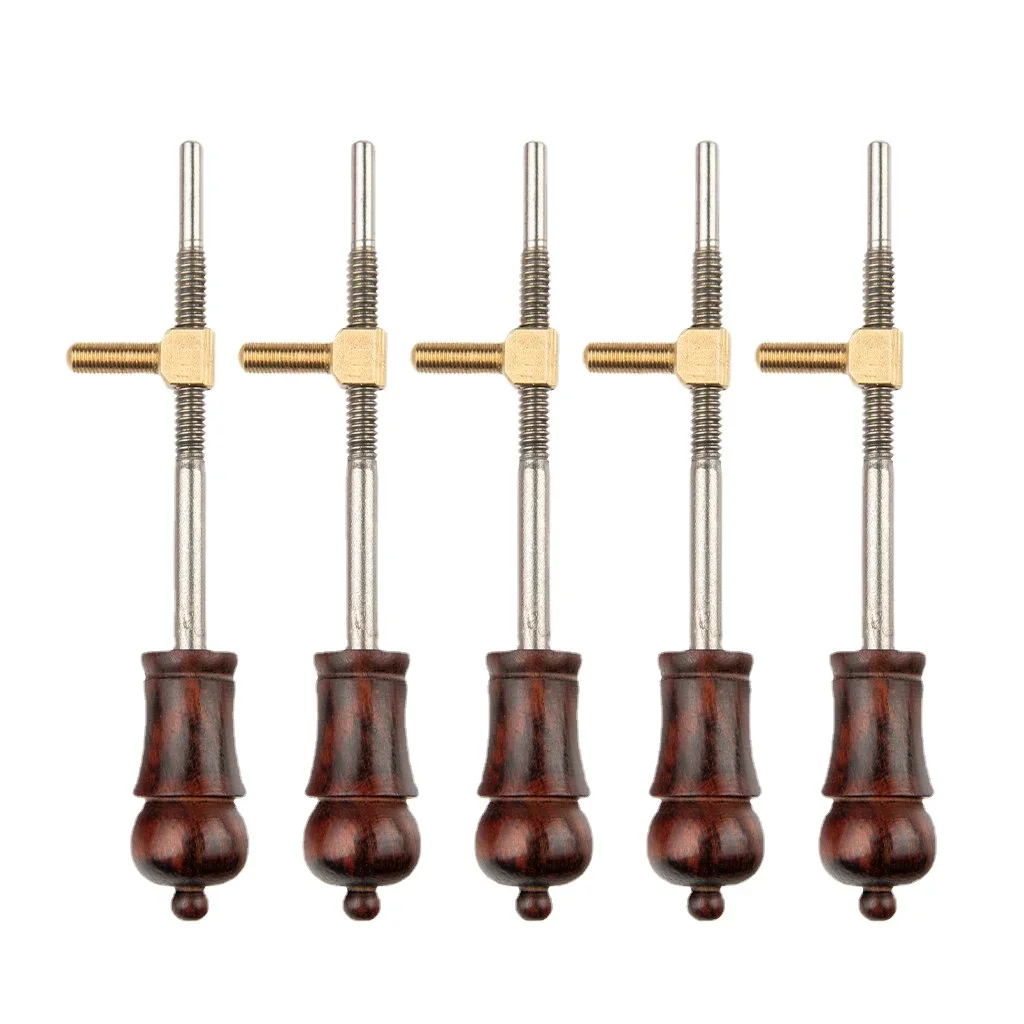 5PCS Violin Bow Screw Baroque 4/4 3/4 With Eyelets Nickel Mount Slot Snakewood For DIY Bow Violino Arco Bow Make Replace Repair