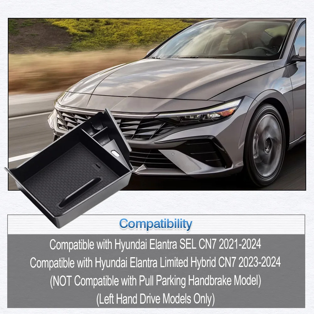 

Car Center Console Organizer Tray with Rubber Cushions For Hyundai Elantra SEL CN7 2021-2024 Limited Hybrid CN7 2023-2024