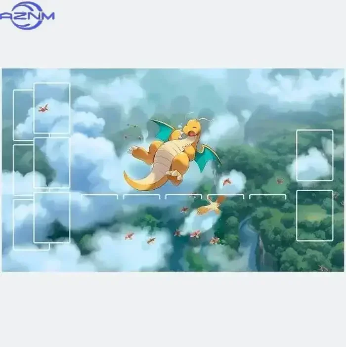 Anime Landscape Starter Monsters Trading Card Game Mat, Large Non-Slip Mouse Pad for TCG Play