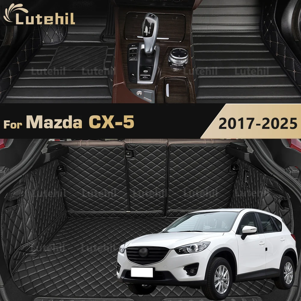 Car Floor Mats For Mazda CX-5 2017-2025 24 23 22 Trunk mat Cargo Liner Protection Carpet Custom Floor Liners Accessories