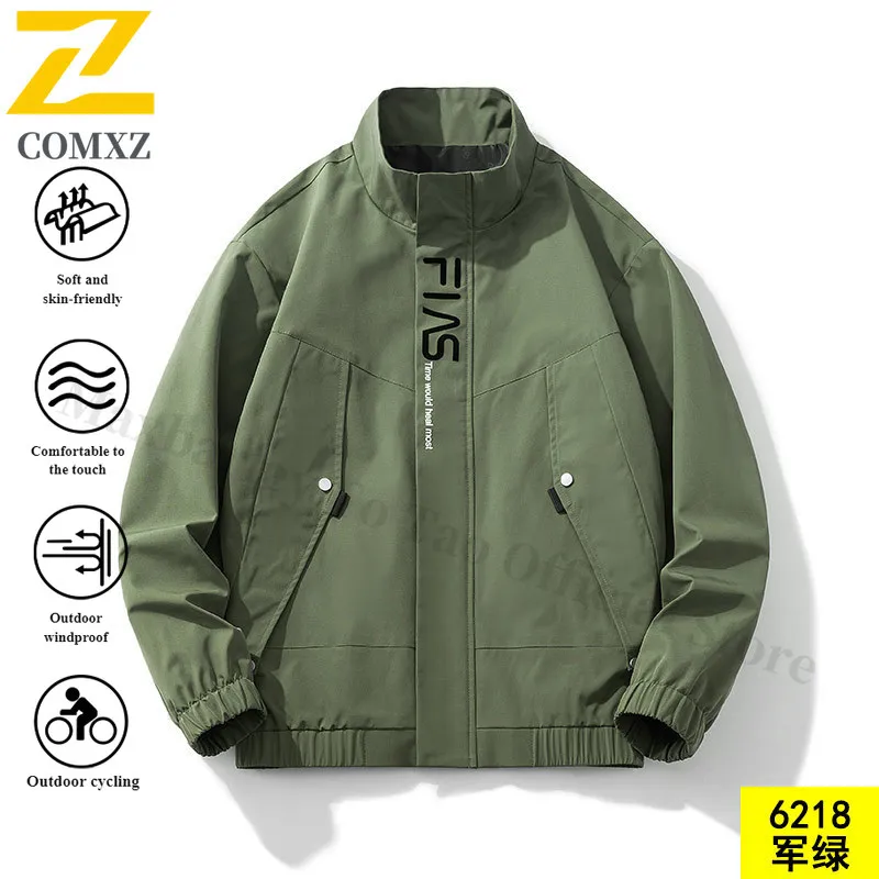 EiAO سترة واقية للرجال ملابس العمل يندبروف مقاوم للماء الوقوف طوق معطف في الهواء الطلق للمشي التخييم الصيد عادية فضفاض صالح 2025 #4