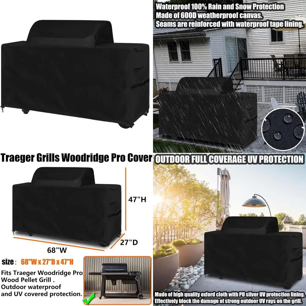 

Чехол для гриля из полиэстера 600D для грилей на древесных пеллетах и коптилен, всепогодный, всесезонный защитный аксессуар для использования на открытом воздухе