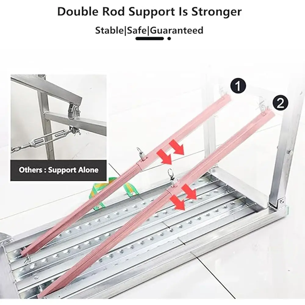 Portable Heavy-Duty Steel Scaffolding Ladder - 800 lbs Load Capacity, Compact Work Platform (120cm)