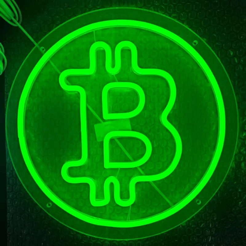 Bitcoin Shape Neon Sign Dimmable LED Neon Light for Bar Restaurant Decoration Indoor Neon Lamp Business Advertising Wall Decor