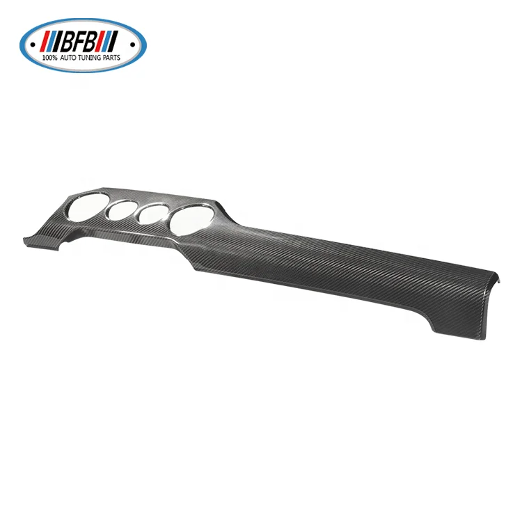 

Real Dry Carbon Fiber Center Console Dashboard Decoration Panel 4 Holes for Ford Mustang GT Model