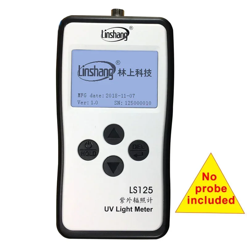 Linshang LS125 UV light meter test ultraviolet power UV intensity energy for 254nm 365nm 395nm UVA UVB UVCLED Waterproof sensor