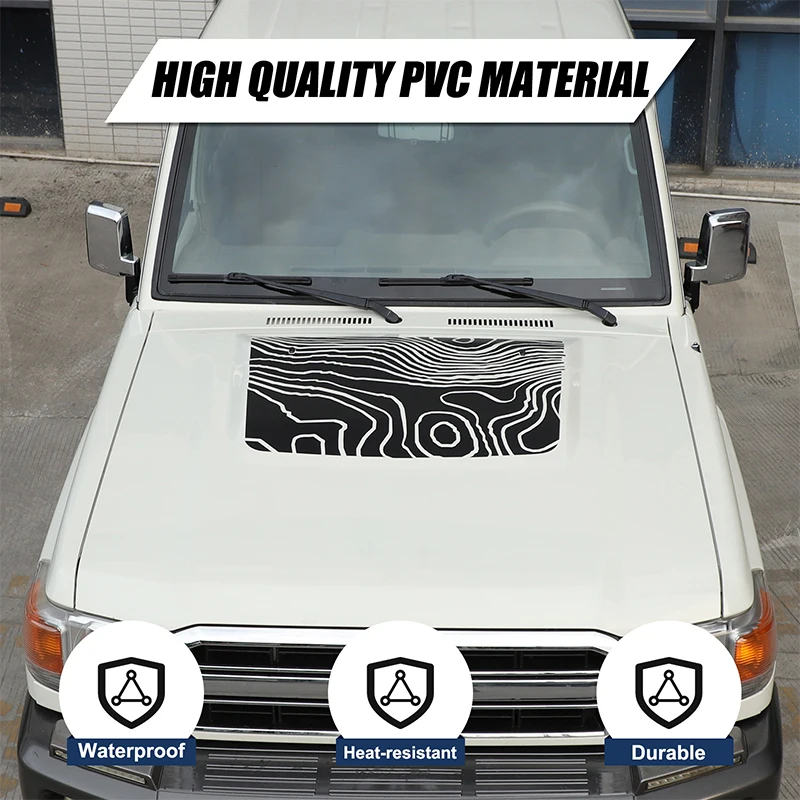 

For Toyota Land Cruiser LC76 2007+Car Hood Stickers Decorative Hood Stickers Front End Stickers Modified Scratch Resistant Decal