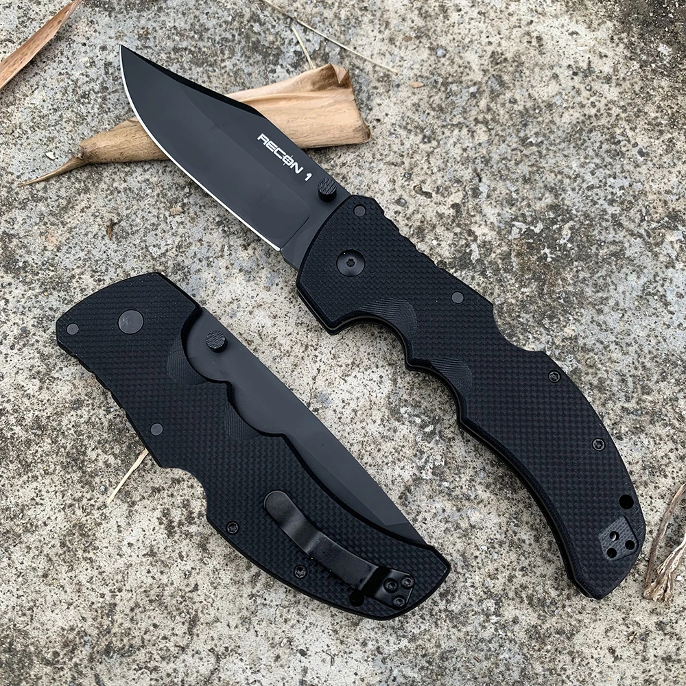 Large Cold RECON 1 Folding Hunting Knife Multi Military Tactical Pocket Knife AUS10A Steel Tanto Swiss Army Knives EDC Tool