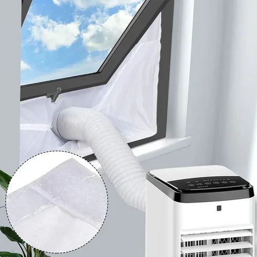 Imagen 2 del producto Paño de sellado de aire acondicionado móvil, cerradura de aire Universal, sello de ventana, placa de tela, sello de ventana Airlock con Kit de sellado de salida con cremallera