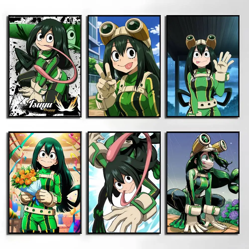 1 Stück Froppy T-Tsuyu A-Asui Poster Aufkleber Druck wasserdichte Wandkunst für Wohnzimmer Schlafzimmer Heimdekoration