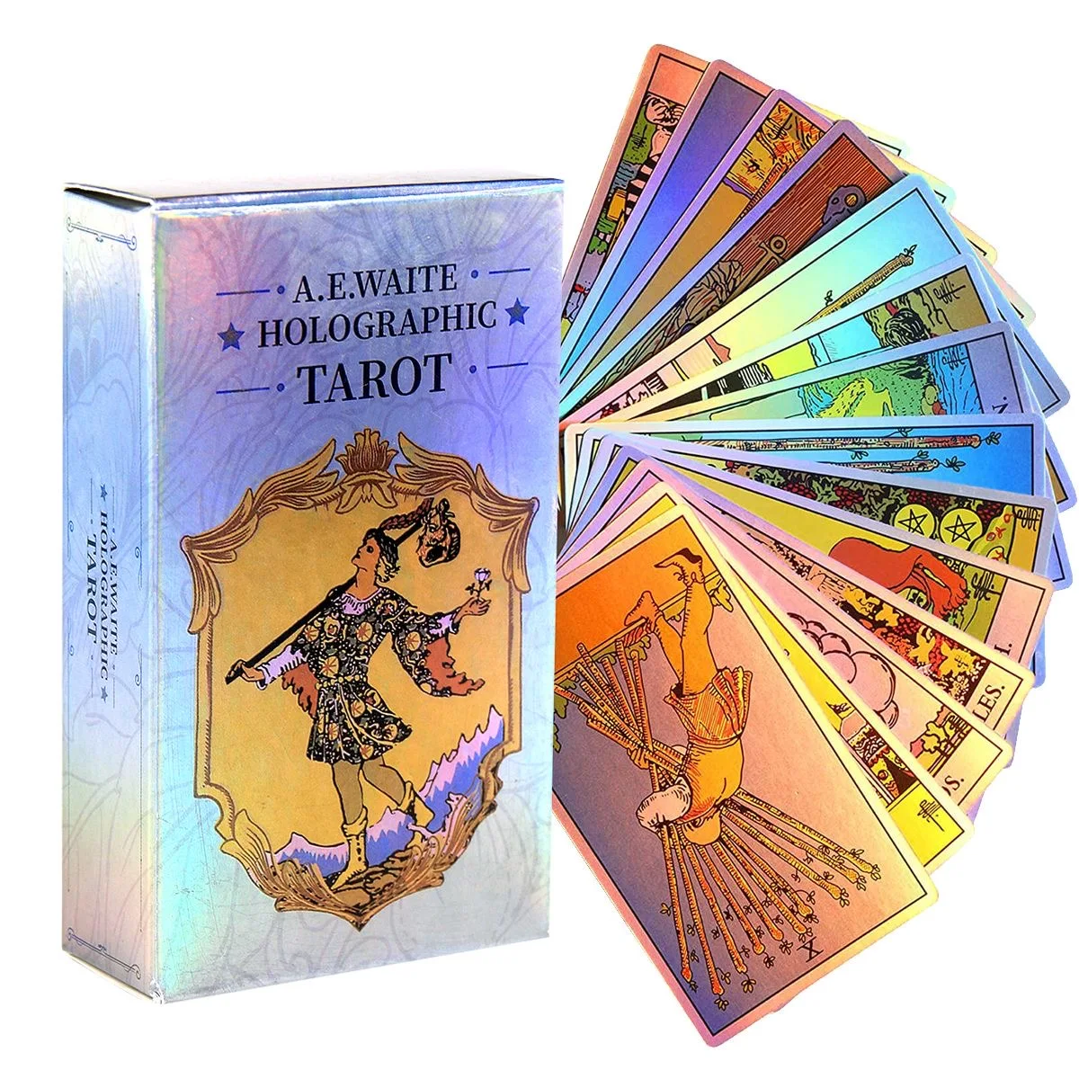 10.3*6cm MagicSeer Rainbow Tarot Cards Decks Tarot Card and Book Sets for Beginners Holographic Tarot Deck Board Game