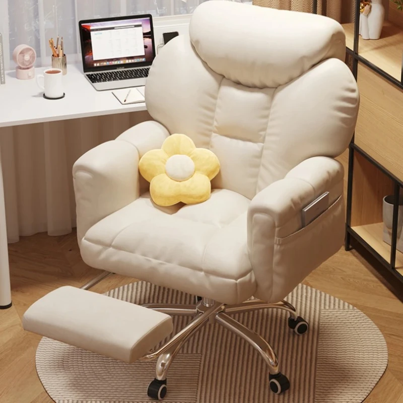 

Ergonomic Recliner Office Chair Nordic Design White Bedroom Office Chair Comfy Modern Cadeiras De Escritorio Cute Furniture