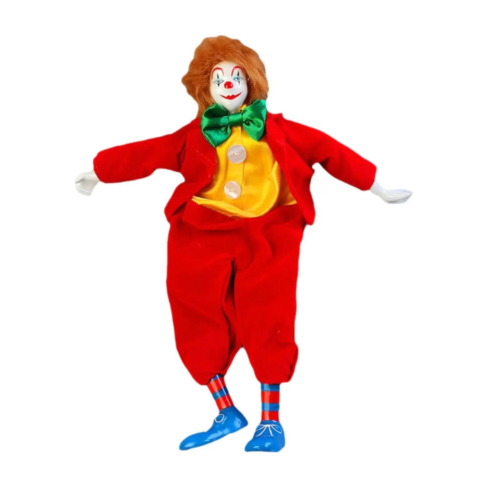 Clown Doll Figure Decoration Gifts Ceramic Ornament Figurine for Bookshelf