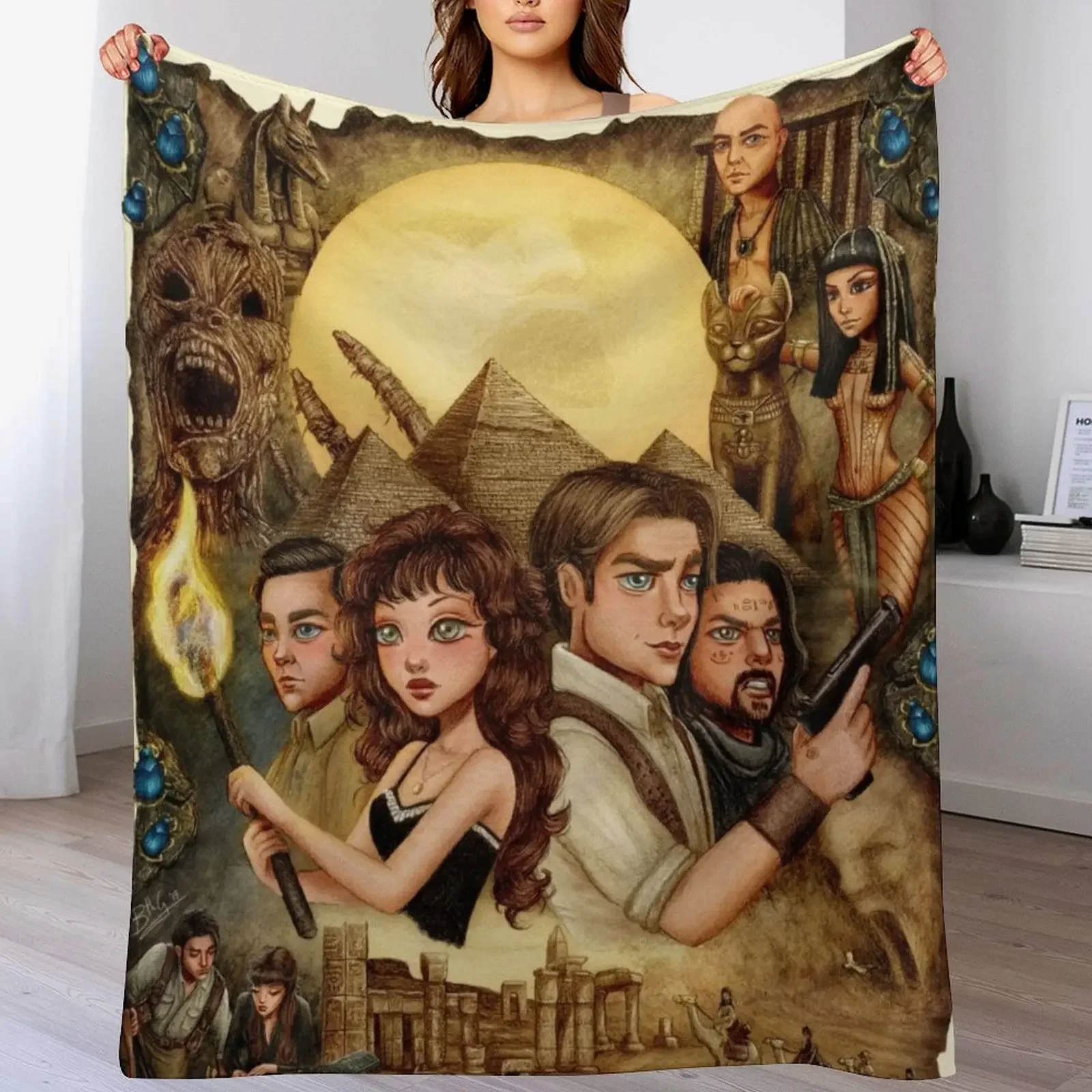 

The Mummy Throw Blanket Soft Solid Color Blanket for Couch Bed