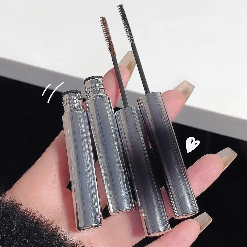 Curling Mascara Metallic Hoofd Opzetborstel Mascara Slanke Dikke Curling Anti-Zweet Blijvende Niet-Vlekkende Mascara Oog Cosmetica Gereedschap