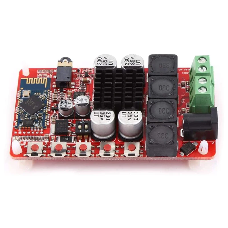 TDA7492 modul Amplifier Digital Dual Channel, papan AMP Stereo dengan CSR8635 Bluetooth V4.0 penerima dan mikrofon