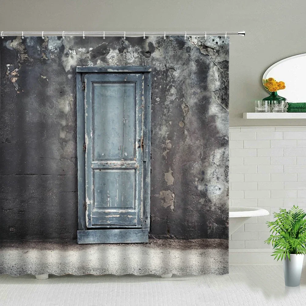 3D Nordic Italy Street Alley Shower Curtains Set Garden Flower Scenery Wall Hanging Bathroom Decoration Screen Fabric With Hooks image 5