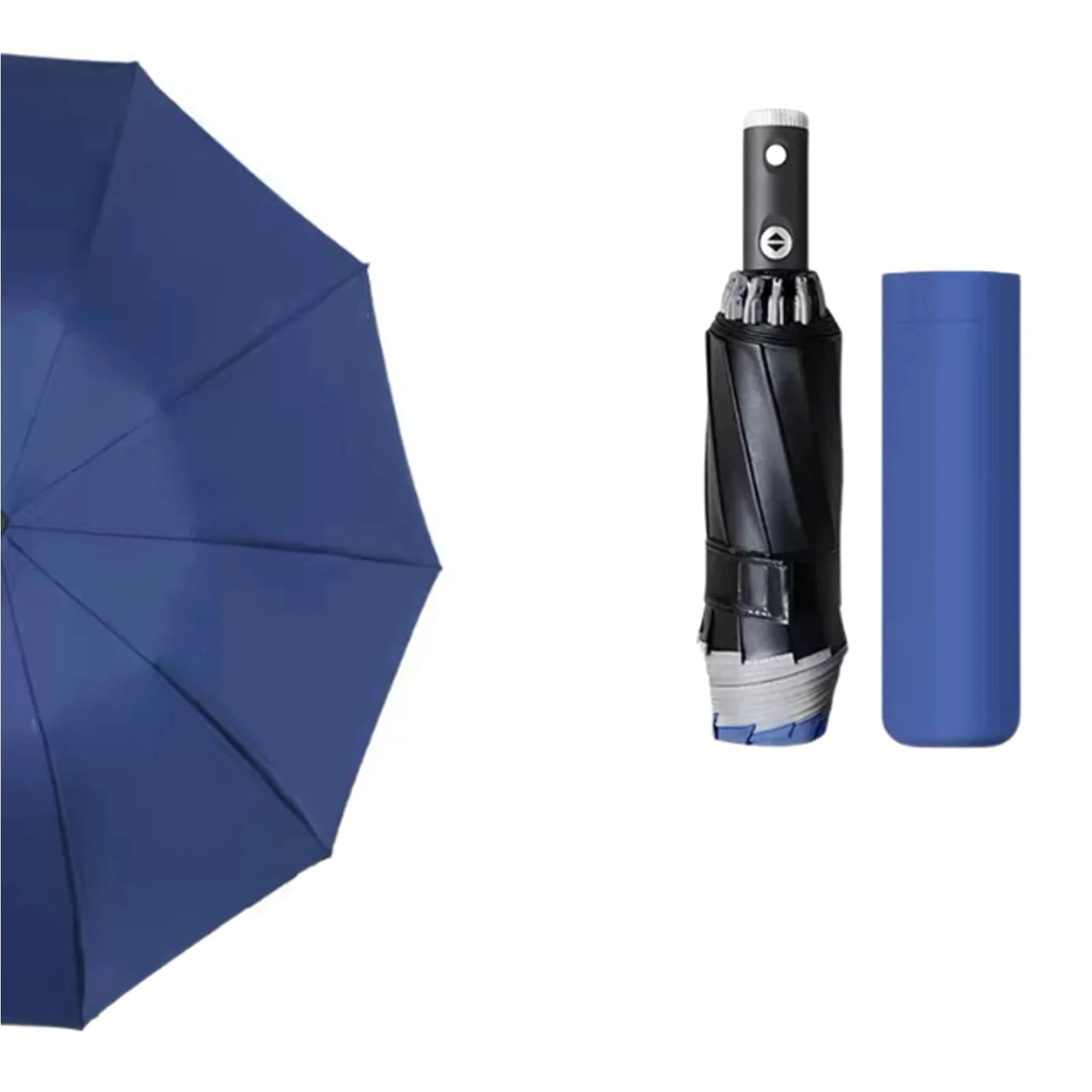 Black Rubber Sunscreen Umbrella With LED Light – Innovative Sun Large Windproof Umbrella