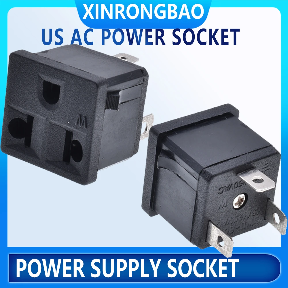Universal AC 15A US Plug  Outlet Power Socket with screw holes Connector Copper USA Japan Canada Taiwan electric AC power socket