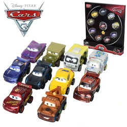 Disney Cars arabalar Mini yarışçılar 10-Pack Mini araba siyah fırtına Jackson yıldırım McQueen Metal dietoy oyuncak araçlar çocuklar hediyeler