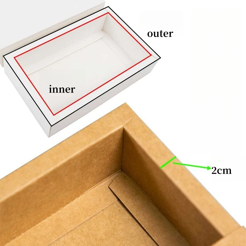 كرافت ورقة هدية التعبئة والتغليف مربع أبيض بني أسود اللون حزب كوكي كاندي كعكة صناديق انزلاق علبة التعبئة والتغليف الورق المقوى