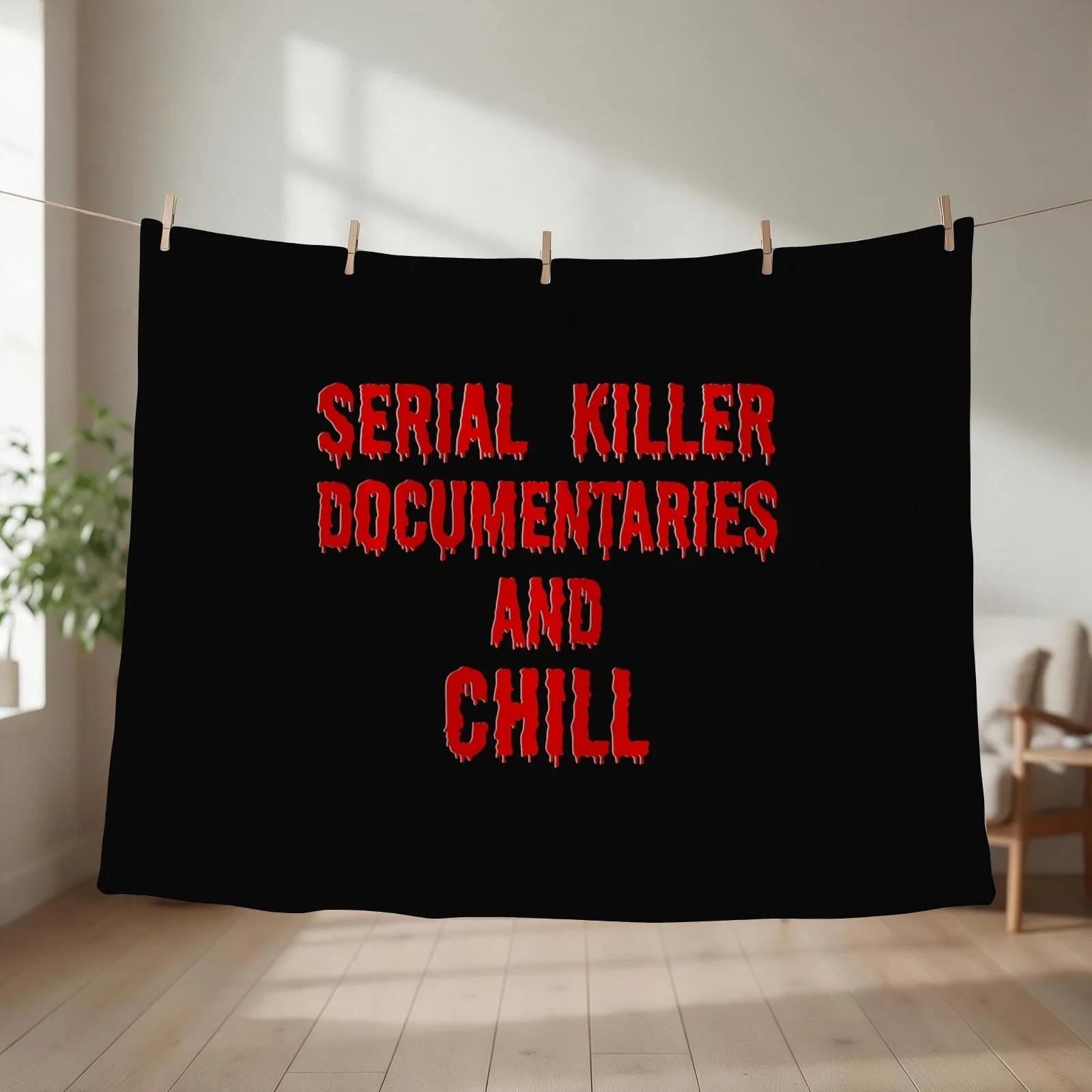 Serial Killer Documentaries And Chill Throw Blanket couch cozy soft plush fuzzy picnic outdoor blanket