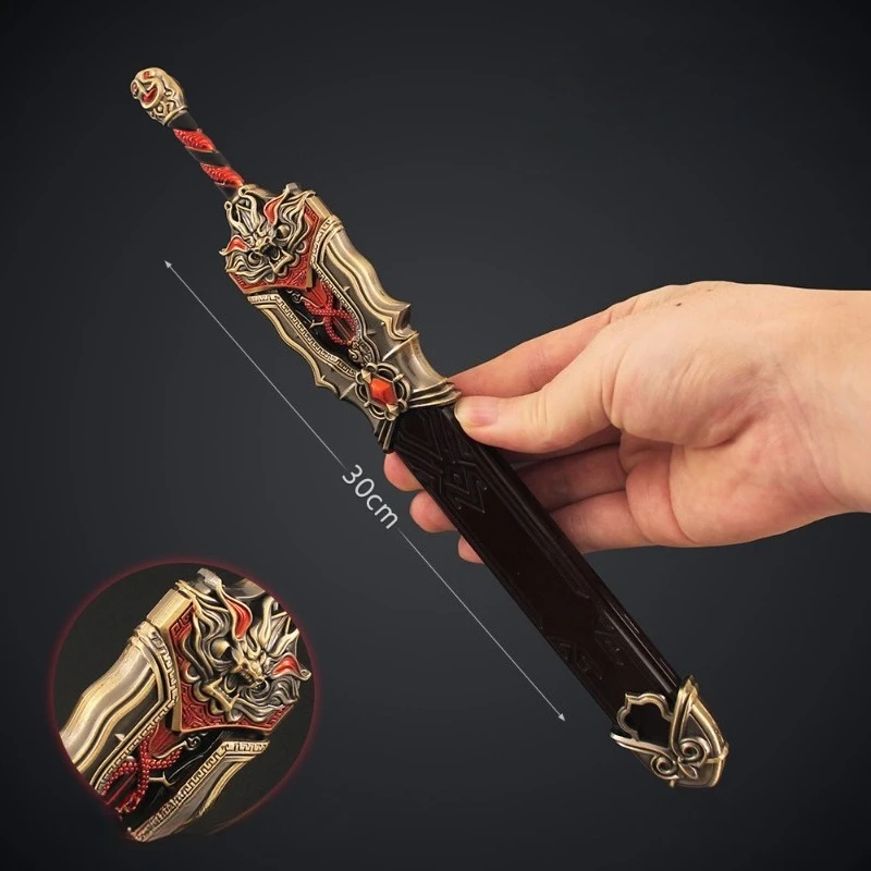 30cm/11.81in Naraka: Bladepoint Large Longquan Sword Alloy Sheath Ancient Sword Toy Model Collection Decoration Ornament Desktop
