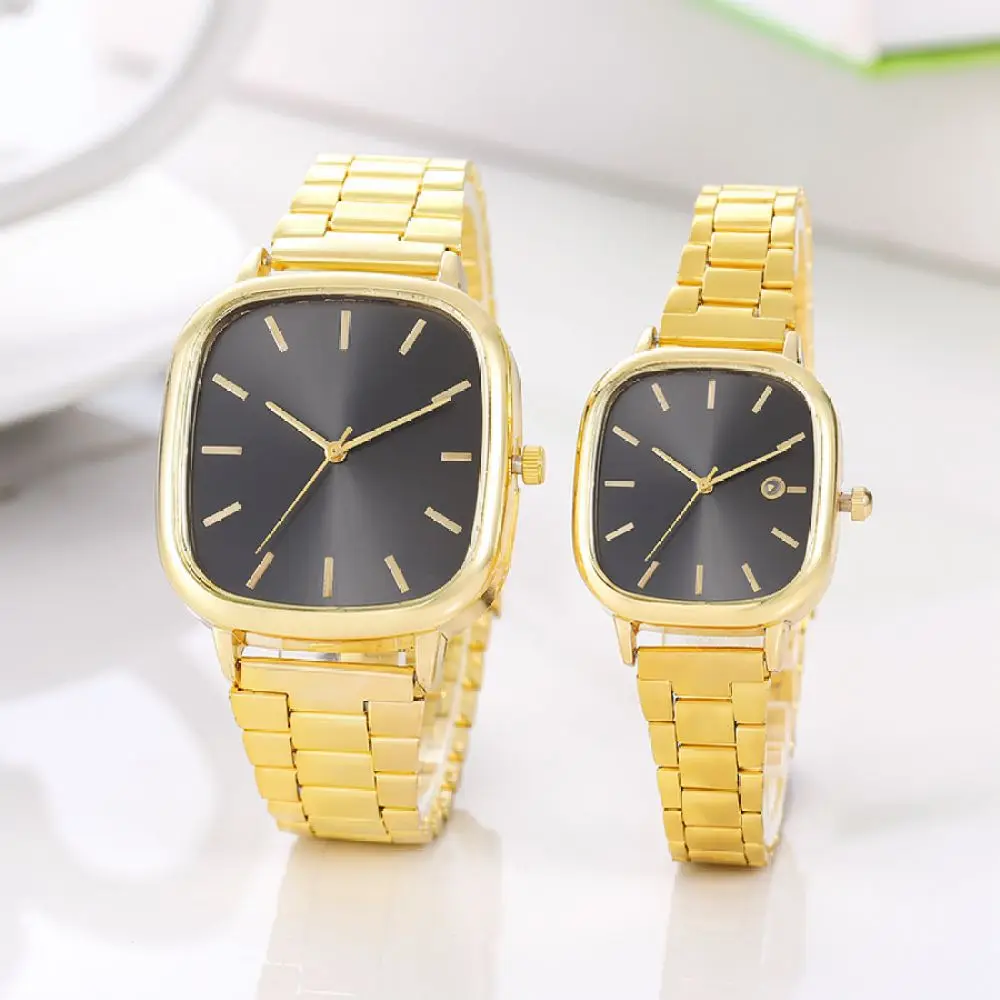 Modern Square Quartz Watch Metal Strap Calendar Simple Elegant Fashion Wristwatch Business Style For Daily Commuting