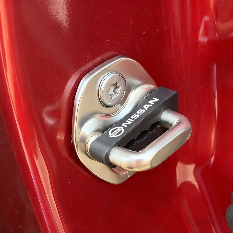 4Pcs Car Door Lock Shock Absorber Protective Buckle Cover Sticker For Nissan Qashqai J11 J10 Sylphy N7 Teana Note Navara Patrol view 3