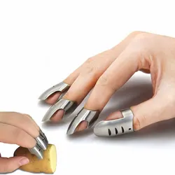 4pcs/Set Cut Resistant Protective Hand Tools Slice Cooking Gadgets Stainless Steel Finger Protector Finger Hand Guard