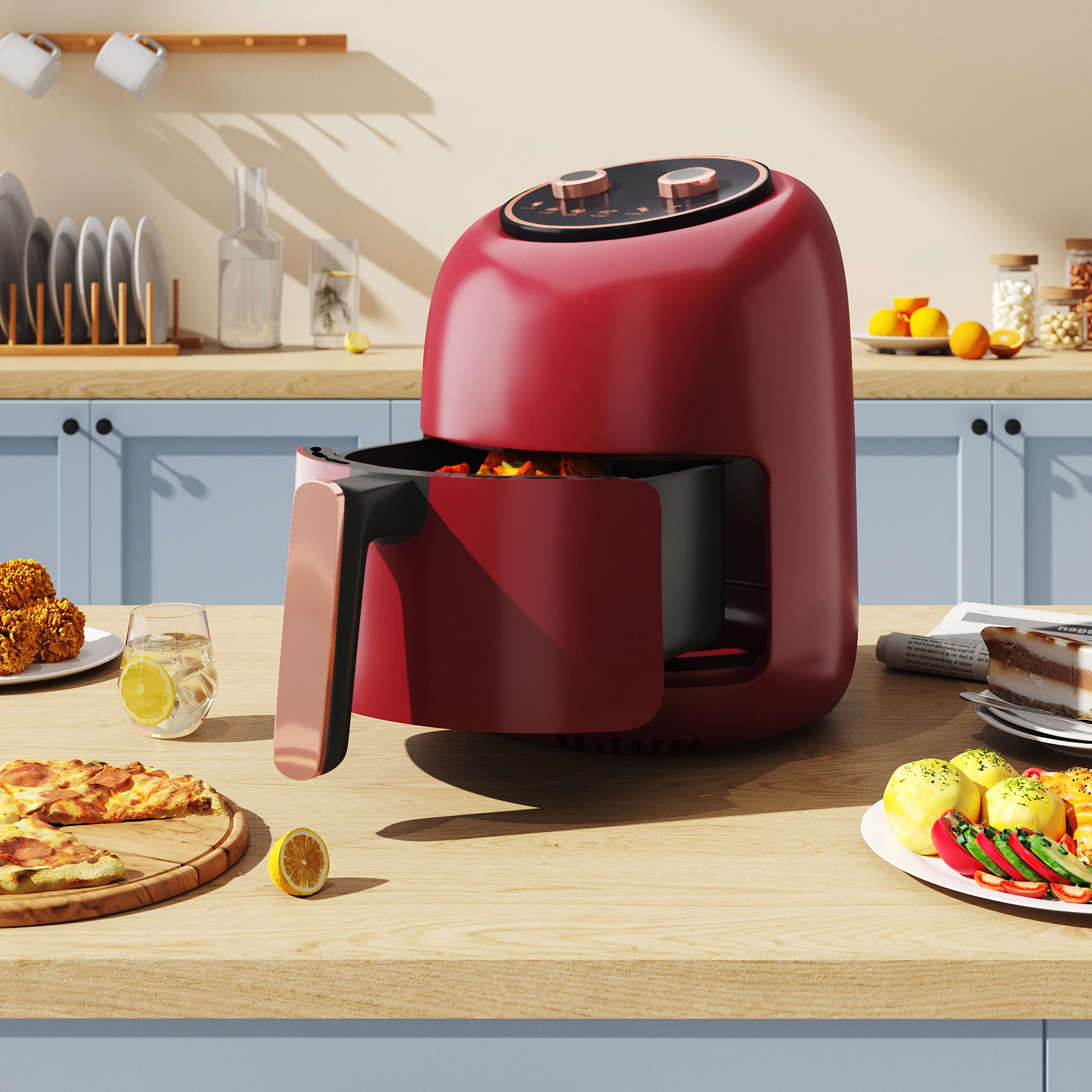 5.5L Kitchen Air Fryer Red