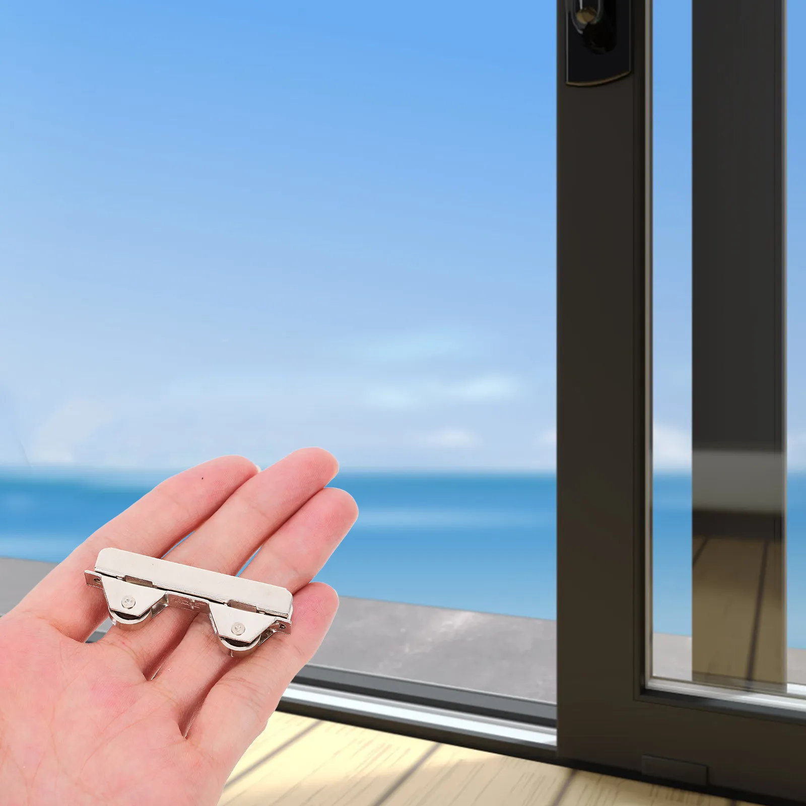 

Комплект из 4 бесшумных и прочных роликов для раздвижных дверей из нержавеющей стали, гладкие металлические колесики для стеклянных дверей