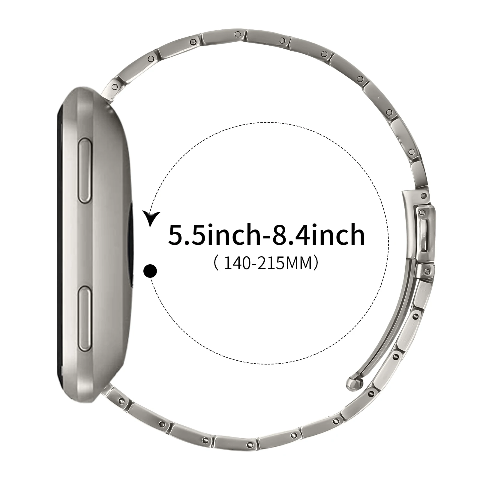 Per cinturino per orologio Imilab KW66 cinturino per orologio in metallo regolabile in acciaio inossidabile color titanio