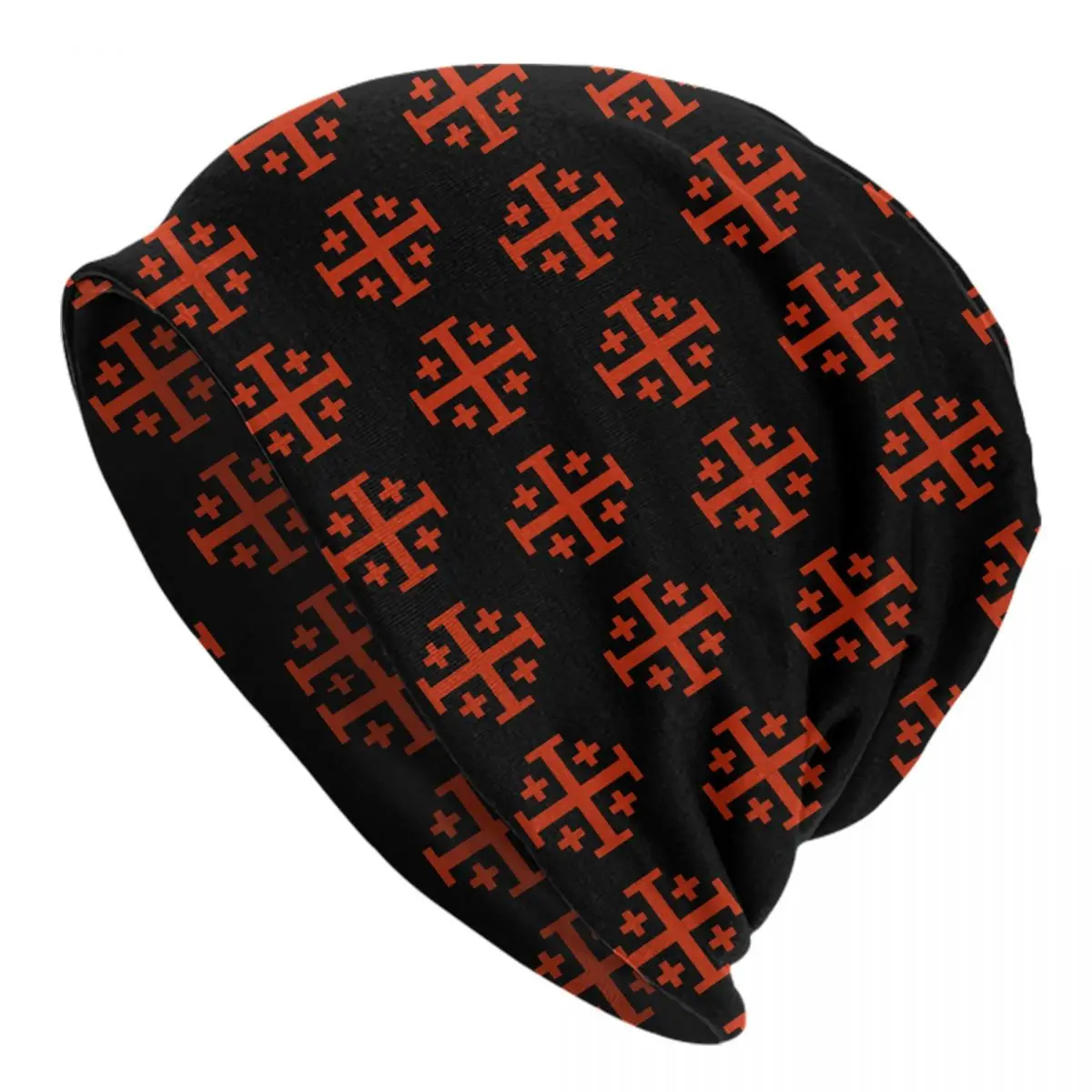 Templar Knight Jerusalem Cross Seal Medieval Warrior Symbol Skullies Beanies Caps Cool Winter Warm Knitted Hats Bonnet Hats