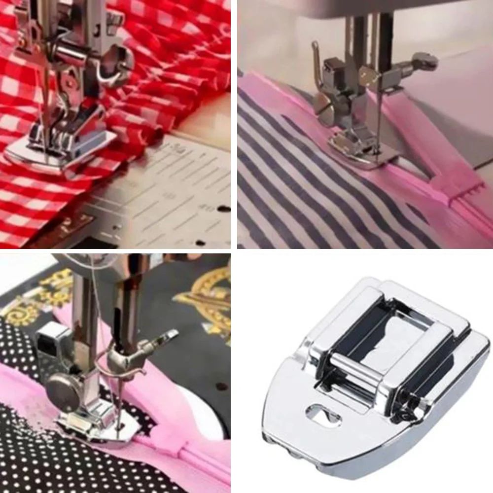 4Pcs Invisible Zipper Presser Feet for Home Multifunctional Sewing Machines, Hemming Presser Feet, Parallel Presser Feet for Stitching, Suitable for Low-Shank Sewing Machines, Easy to Install, High-Quality Material, Durable S004220