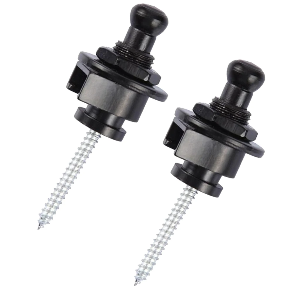 

2 Pcs Strap Buckle Tail Nail Guitar Button Buttons with Lock Anti-slip Bass Belt Locks