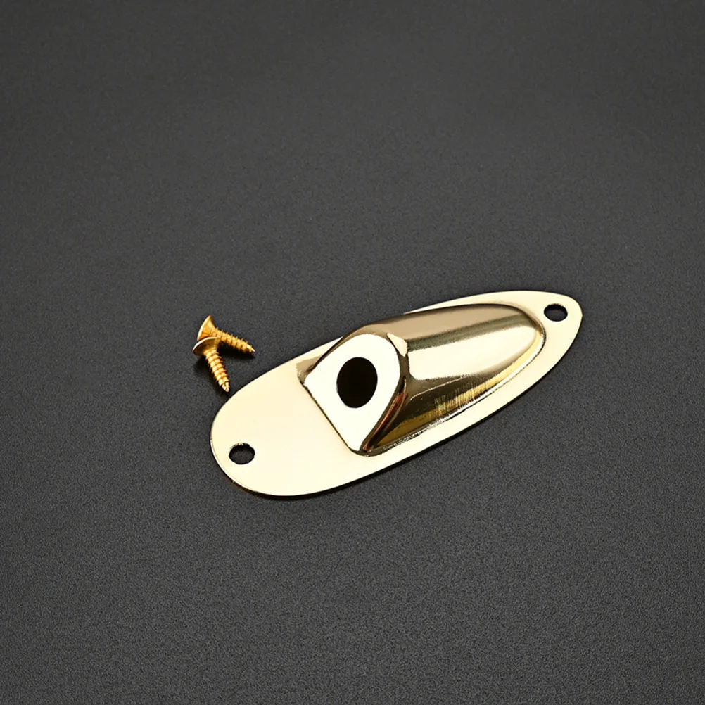 

1Set Guitar Plate Golden Sturdy Replacement for Electric Guitar Practical Output Jack Accessory Wear-Resistant