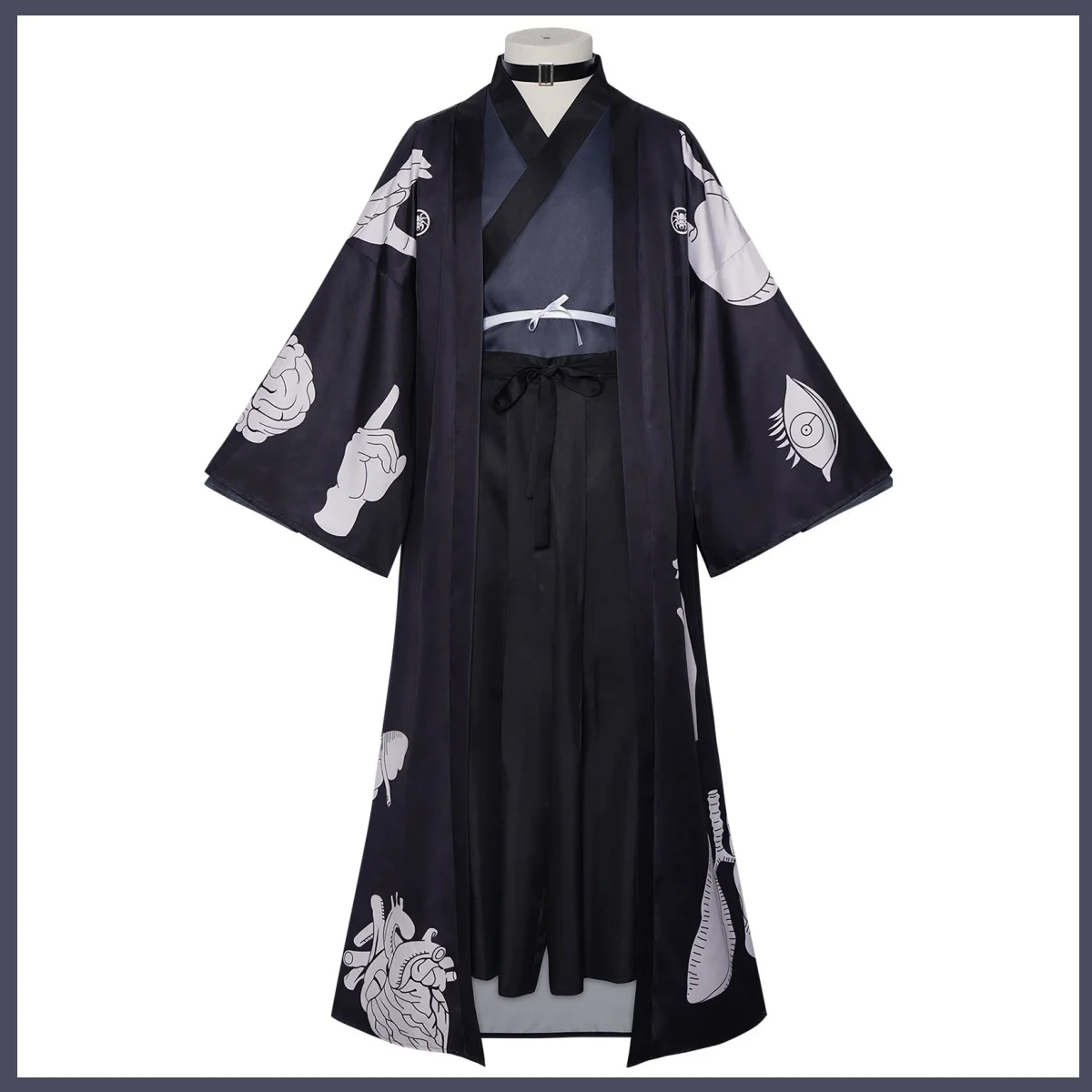 

Japanese-style Kimono Wig Halloween Carnival Suit Game The Hundred Line -Last Defense Academy- Omokage Yugamu Cosplay Costume