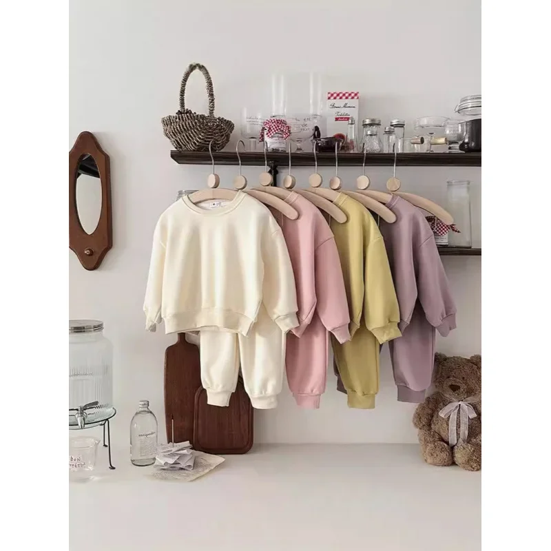

2025Children's Spring and Autumn New Composite Korean Style Casual Sweatshirt and Sweatpants Two-Piece Set