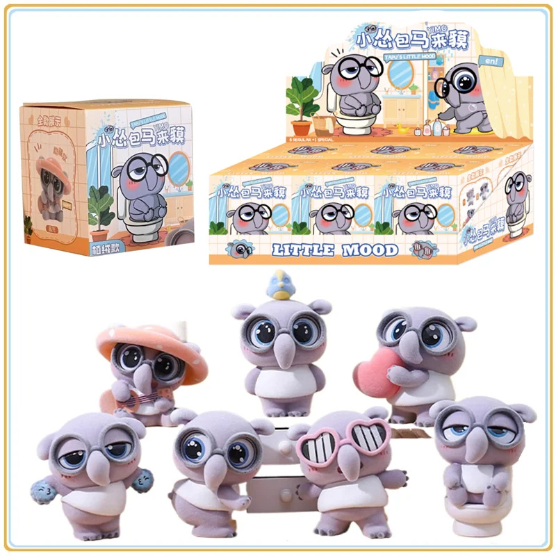 

В наличии оригинальный маленький трусливый малайский тапир, флокированный стиль, серия, слепая коробка, аниме-персонажи, куклы, коллекционные праздничные игрушки, подарки